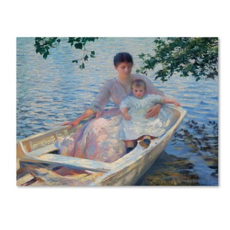 Trademark Fine Art Edmund Tarbell 'Mother And Child In A Boat' Canvas Art, 18x24 AA00841-C1824GG
